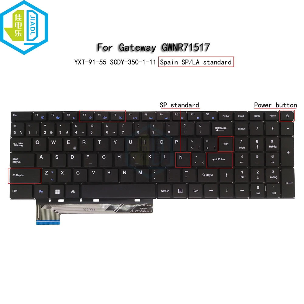 Teclados de substituição para Gateway, Teclado Laptop,
