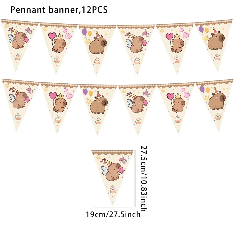 Capybara Geburtstagsparty-Geschenke, Tortenaufsatz, Schlüsselanhänger, Papa-Kreise, Aufkleber, Luftballons, Geschenktüten, Blindbeutel für Kinder, Partyzubehör – Detail 3