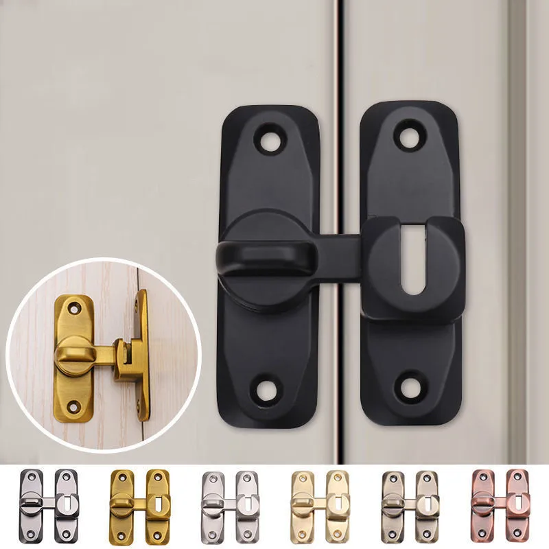 Fing Dupla Finalidade Anti-roubo Fivela da Porta Trava Deslizante Fechadura da Porta Plana Ferrolho da Porta sem Perfuração 90 ° 180 ° kk &