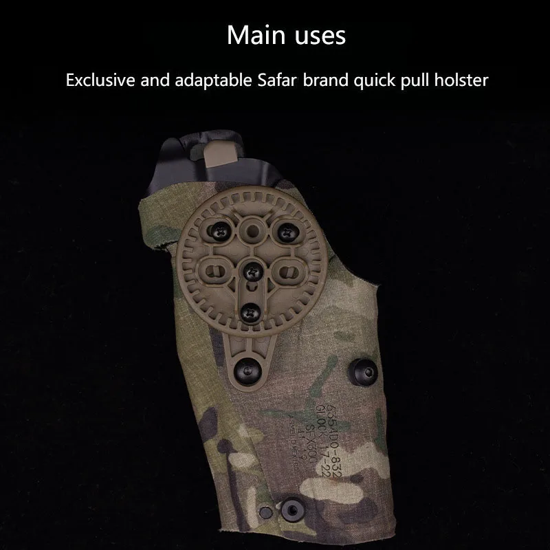 360 Degree Base Adapter, 360 Degree Rotation, Adapted to Safariland Brand Quick Pull Holster