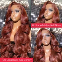Perruque Brésilienne Naturelle Cheveux Humains Brun Rougeâtre, 13x6, 13x4, HD Transparent, 4x4, 5x5, 40 Pouces 3