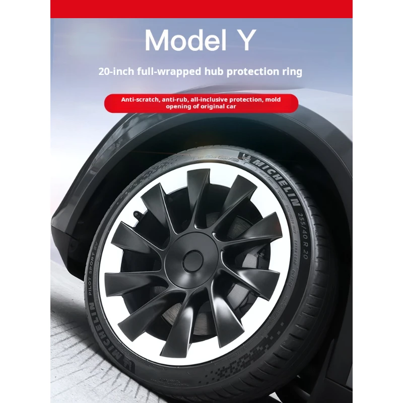 

Suitable For Tesla Model Wheel Cap 20 Inch Protective Cover Spinning Windmill Wheel Rim Modification Accessories Black Mark
