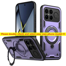 Shockproof 360° Rotating Magnetic Stand Armor Phone Case for Poco M8 Pro (Purple)
