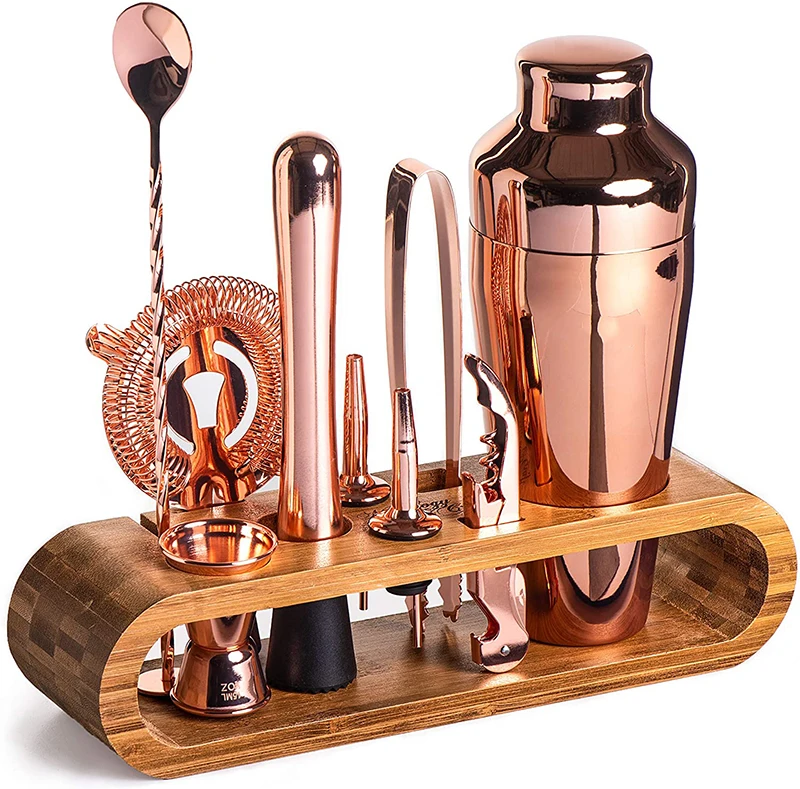 10-Piece Cocktail Bar Set with Bamboo Stand – Mixology Kit 4