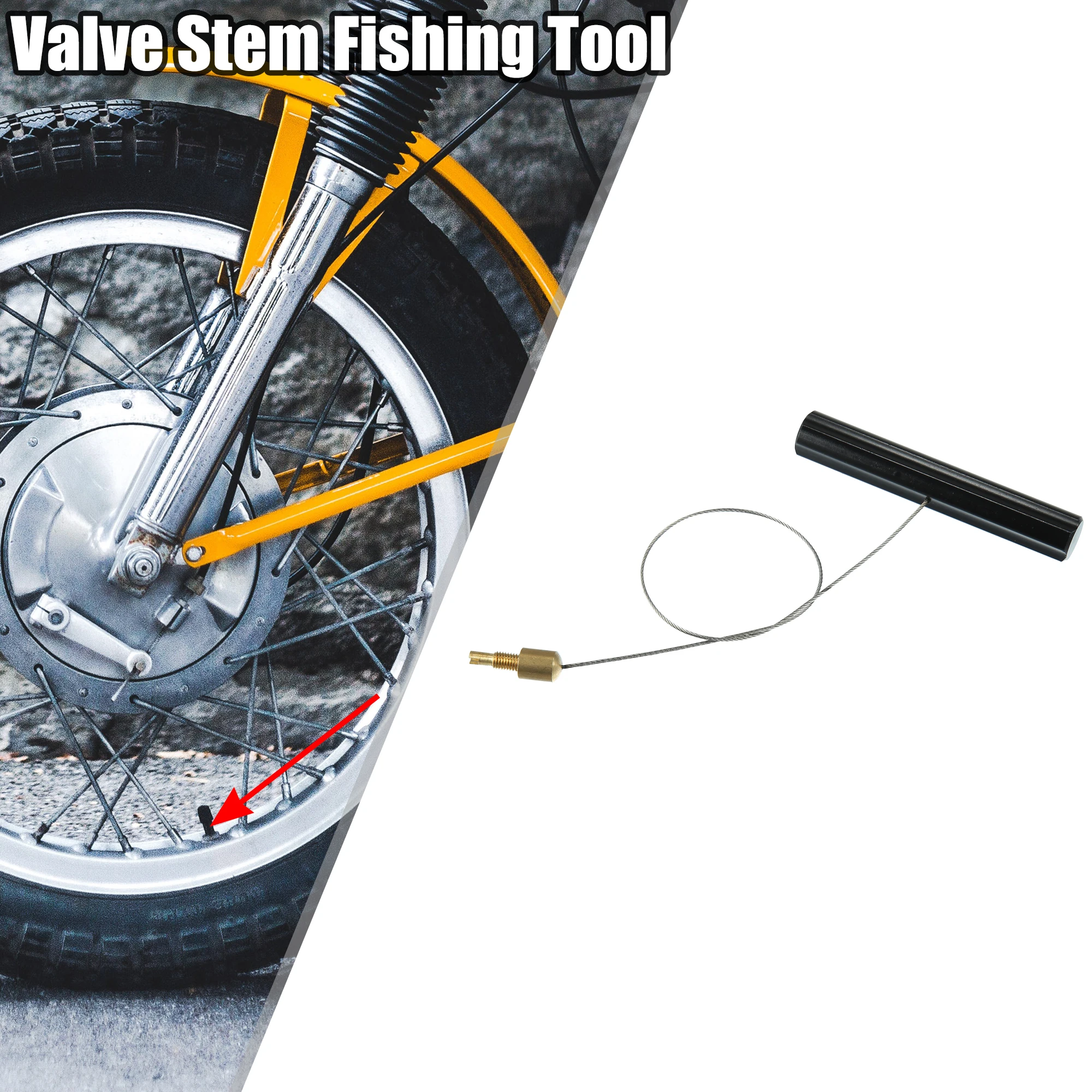 

Motoforti Tire Valve Stem Fishing Tool Puller with Valve Core Remover for Motorcycle Car ATV Black