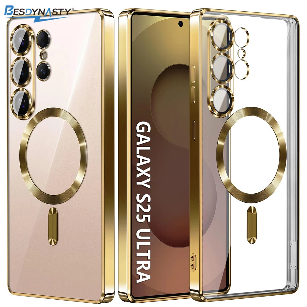 Magnetic Clear Soft Case with Luxury Glitter Plating