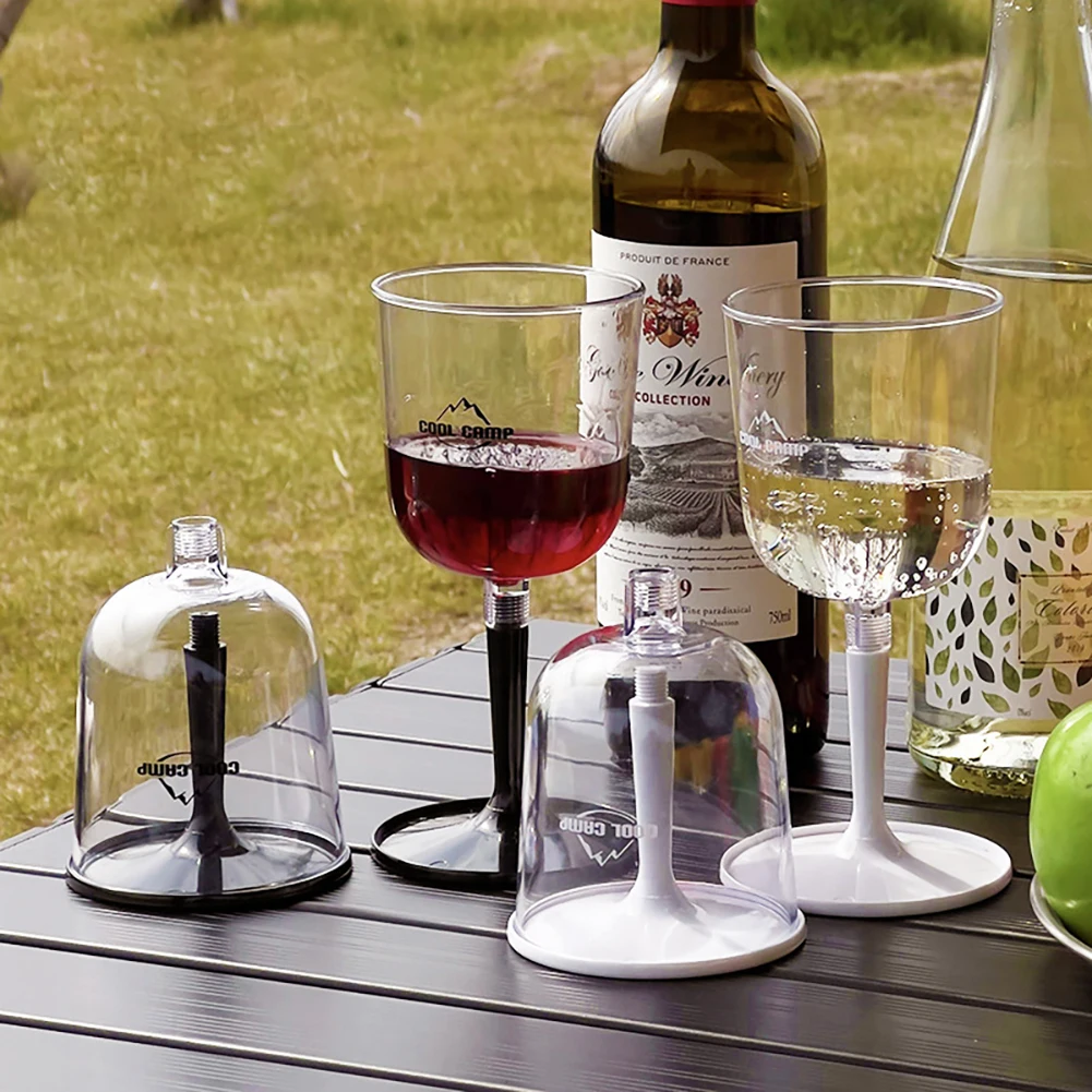 Resin Collapsible Wine Glass Portable Detachable Plastic Wine Glasses Lightweight Fall Resistance Reusable for Camping Outdoor portable tableware portable folding cups
