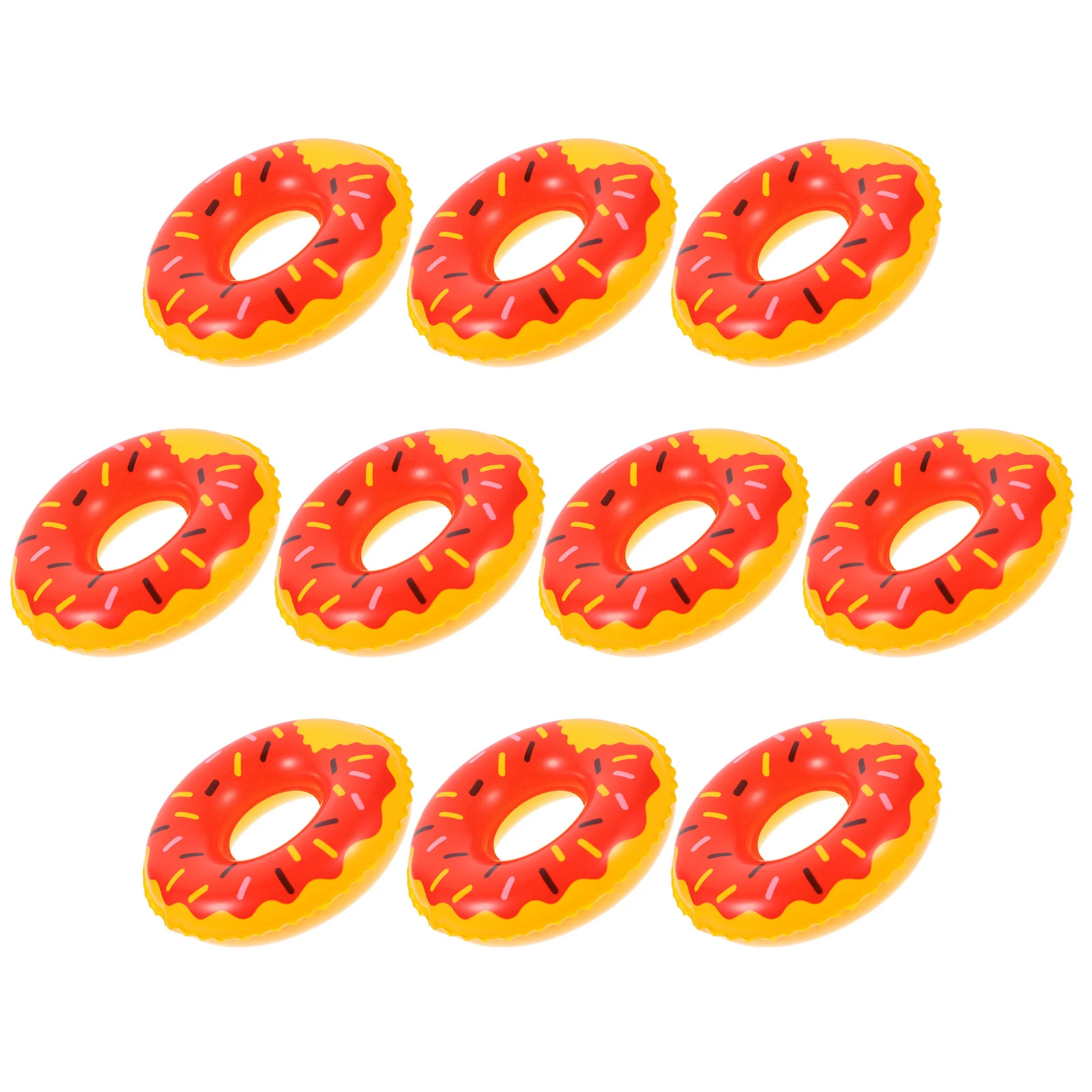 

10 Pcs Mini Swim Ring Swimming Rings Children’s Toys Inflatable Dolls Floating Object Tiny Plastic Miniature Childrens