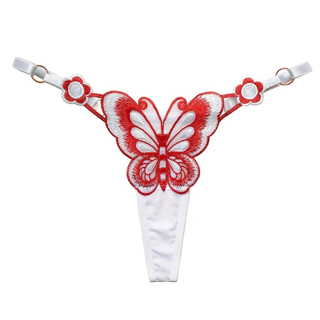Ladies Butterfly Thong Lingerie Cute Passion Briefs Temptation Adjustable G  String Plus Size Sexy Panties Women