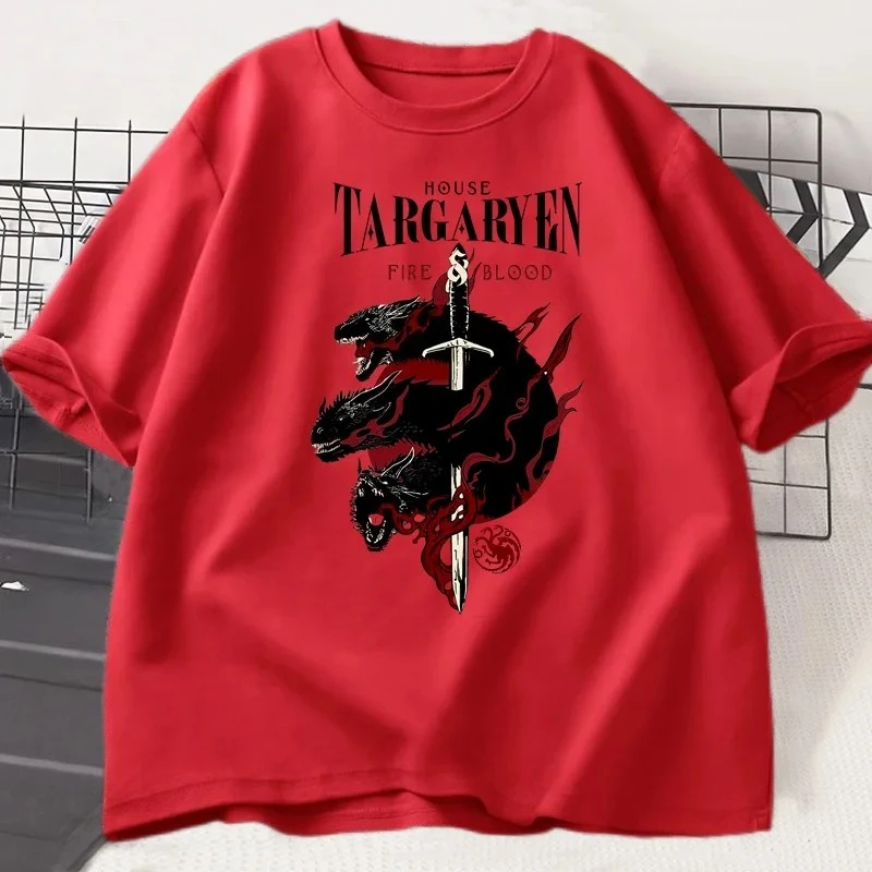 2026 Herren-T-Shirt „Game of Thrones“, modisches kurzärmeliges Baumwoll-T-Shirt, bedrucktes Freizeit-T-Shirt, Streetwear