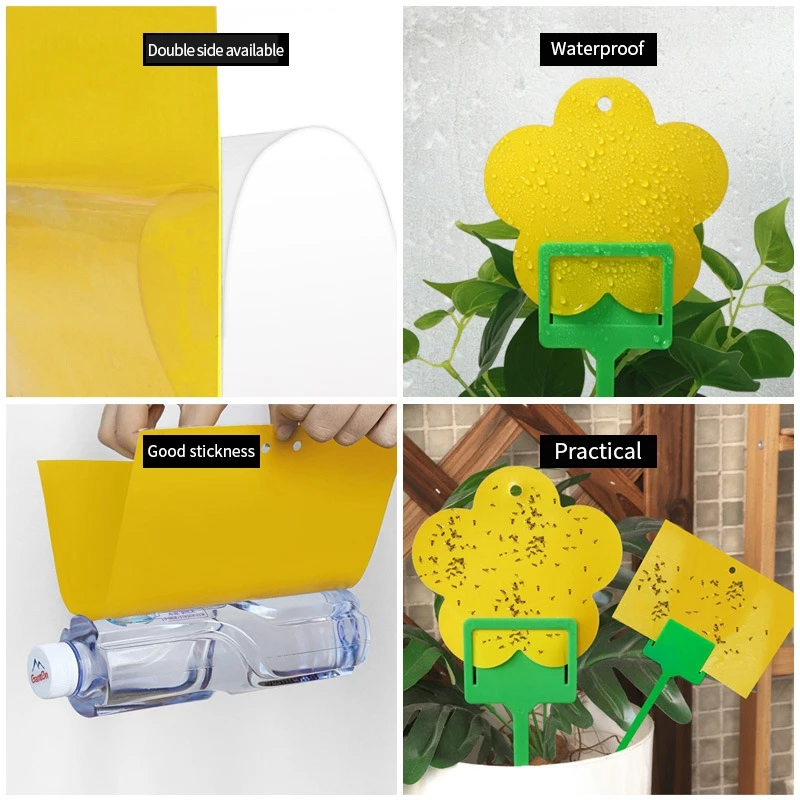 20PCS Insect Sticky Board Strong Double-sided Yellow Sticky Traps