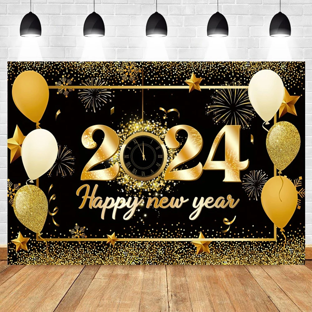 Contexto de Feliz Ano Novo Fogos de Artifício Bokeh Champanhe Fundo para Fotografia Estúdio de Fotografia Banner para Véspera de Ano Novo 2024 - Image 4