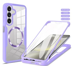 Custodia per telefono magnetica a doppio lato con protezione completa 360° e protezione per schermo