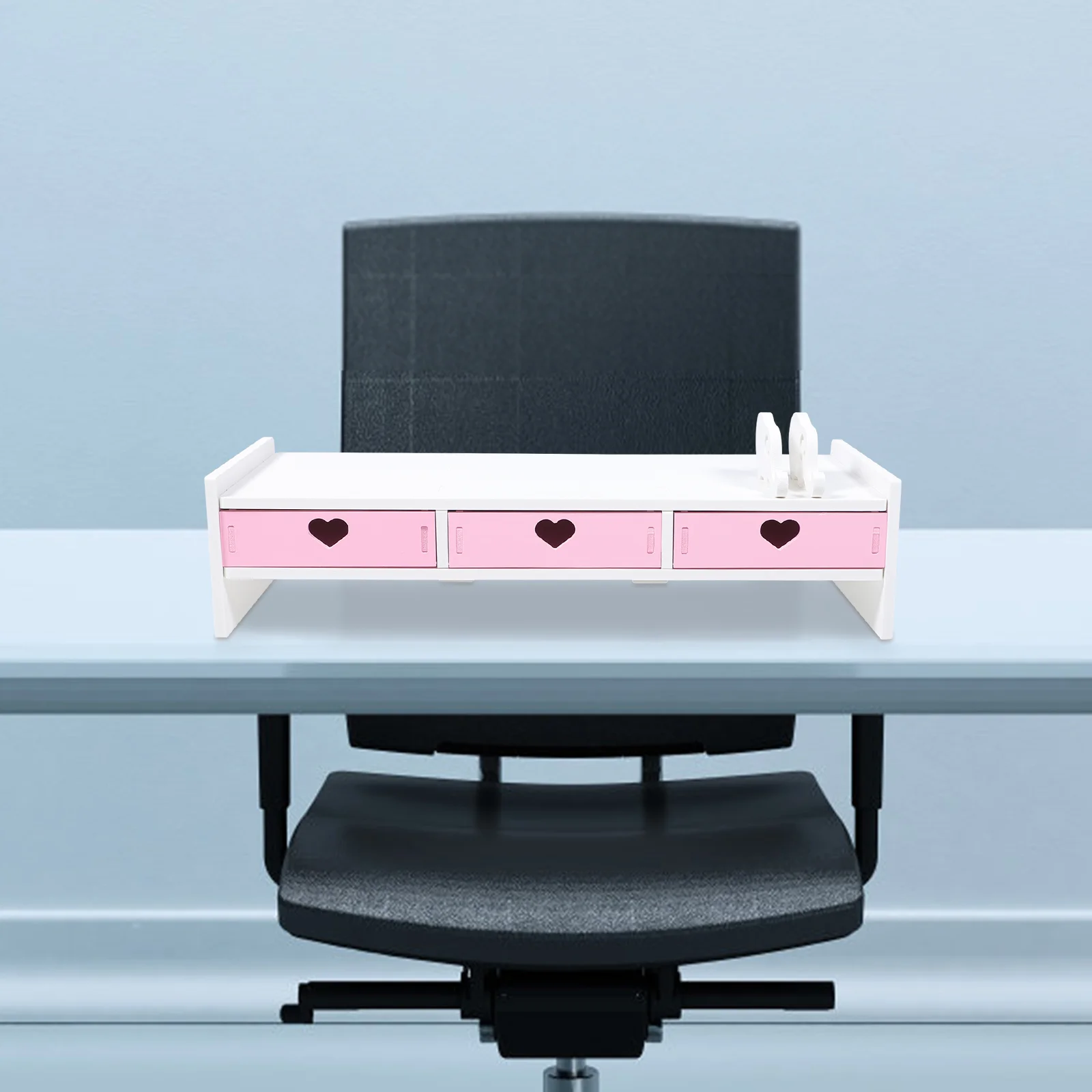 

Multi-Function Desktop Computer Monitor Stand Raiser Storage Shelf 3Drawer PC Computer Laptop Holder Heightening Bracket