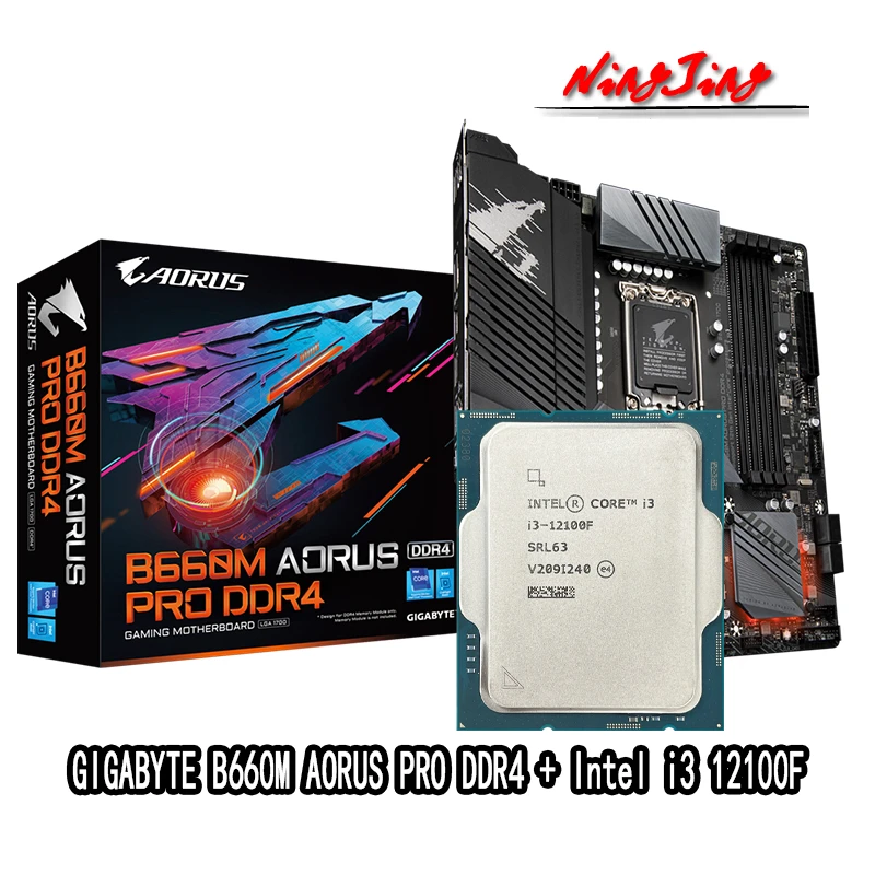 GIGABYTE GA B660M AORUS PRO DDR4 Motherboard + Intel i3 12100F CPU Suit B660 LGA1700 All new but wihtou cooler GIGABYTE GA B660M AORUS PRO DDR4 Motherboard Intel i3 12100F CPU Suit B660 LGA1700 All new.jpg Q90.jpg