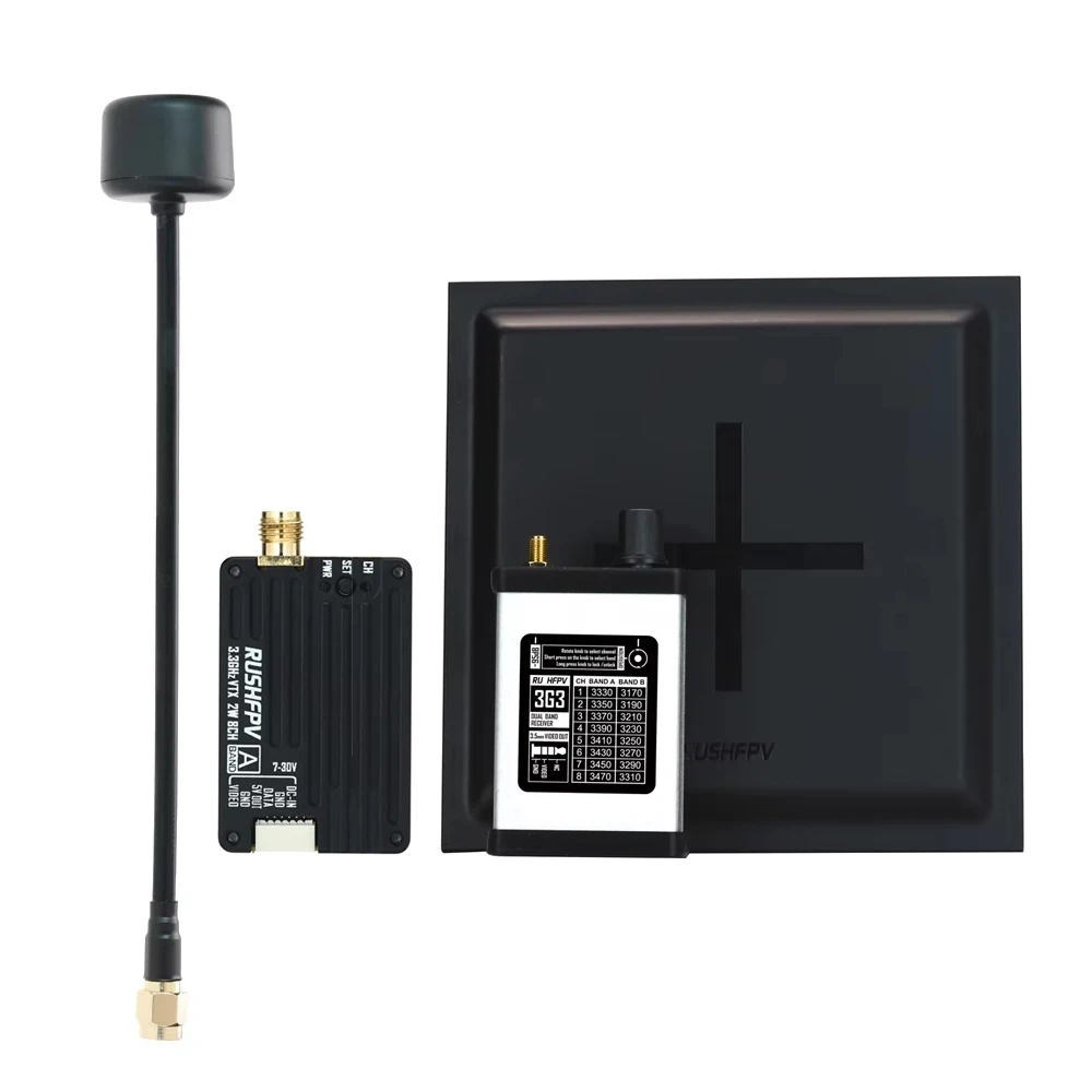 RushFpv 3.3G 2000mW 2W 8CH VTX/VRX Audio Vidéo FPV Émetteur/Récepteur
