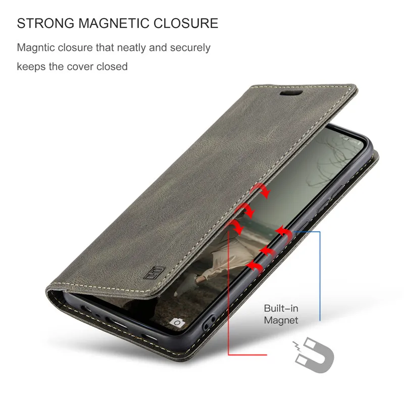 Magnetic Flip Leather Wallet Phone Case with Card Holder
