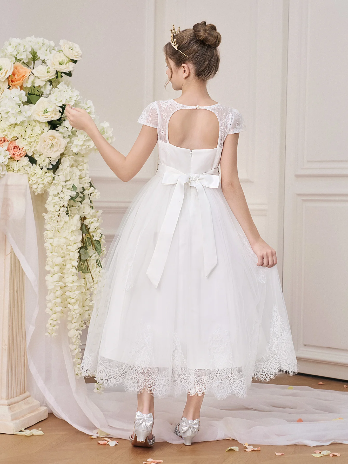 Fashion White Lace Bridesmaid Girls Dress Flower Wedding Prom Gown Elegant Bow Birthday Evening Princess Party Dress Kids Clothe - AliExpress 1501 Fashion White Lace Bridesmaid Girls Dress Flower Wedding Prom Gown Elegant Bow Birthday Evening Princess Party Dress Kids Clothe - AliExpress 1501