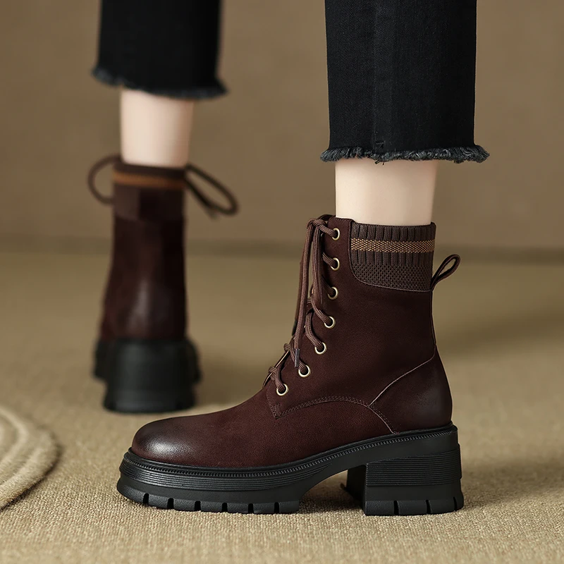 

European Russia winter boots natural leather warm snow boots 22-24.5cm pigskin+wool ankle boots side zip Woolen boots Sock boots
