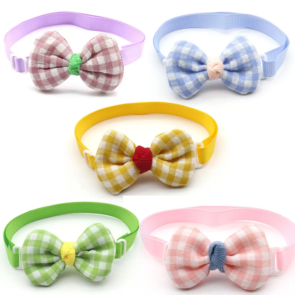 

30/50/100PCS Pet Dog Grooming Product Lattice Design Dogs Pet Bow Tie Adjustable Dog Collar Bowties Necktie Pet Supplies Bowtie