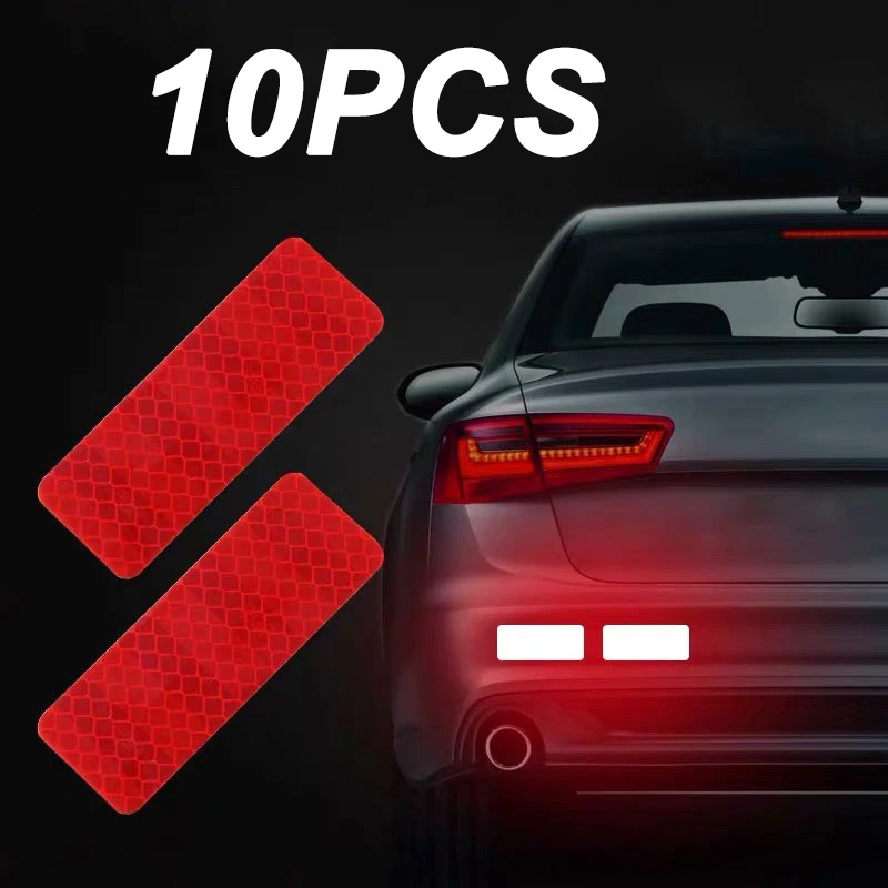 Autocollants Réfléchissants Pour Voiture - 2 Bandes Anti-collision Rouges En PVC - Environ 17 Cm, Pour Portières, Pare-chocs, Sécurité Nuit