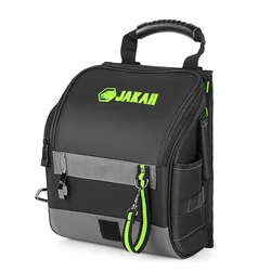 Professional Electrician's Tool Pouch with Ergonomic Handle and Padded Strap - 21 Pocket Design, Black and Green (Green)
