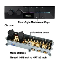 ชุดฝักบัวอาบน้ำ M Boenn 6 ฟังก์ชั่น ขนาด 35*12 นิ้ว พร้อมไฟ Ambient 64 สี ฝักบัวคู่ ระบบควบคุมอุณหภูมิอัจฉริยะ ก๊อกผสมทองเหลือง 3