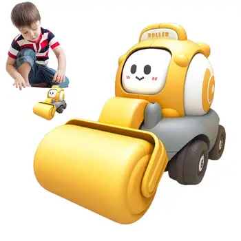 Children Cartoon Car Face Changing with Whistle Small Forklift Road Roller Bulldozer Excavator Inertia Toys for Kids Baby 1