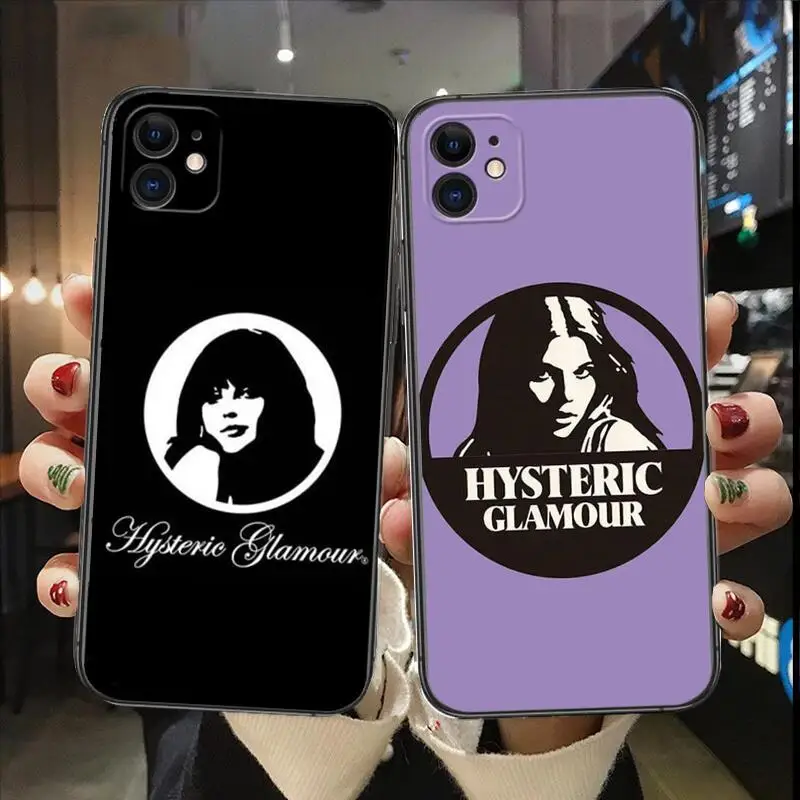 Japan Fashion Brand Hysteric Glamour Girl Tags Mirror For IPhone 13 12 11 Pro Max Mini SE XR X XS  Max 8Plus 7plus 6 6S  Case Sh