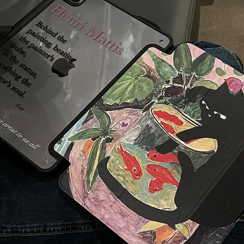 Capa Graffiti Cat para Ipad Ipad 10.2 9th 8th 7th Gen Ipad Air6 m2 Ipad Air4 10.9 10.5 Ipad 10.2 5th 6th Pro 11 2024 2023