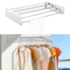 Folding Clothes Hanger Stainless Steel Laundry Drying Rack Wall Mount Travel Indoor Balcony Towel Bar Collapsible Drying Rack 1