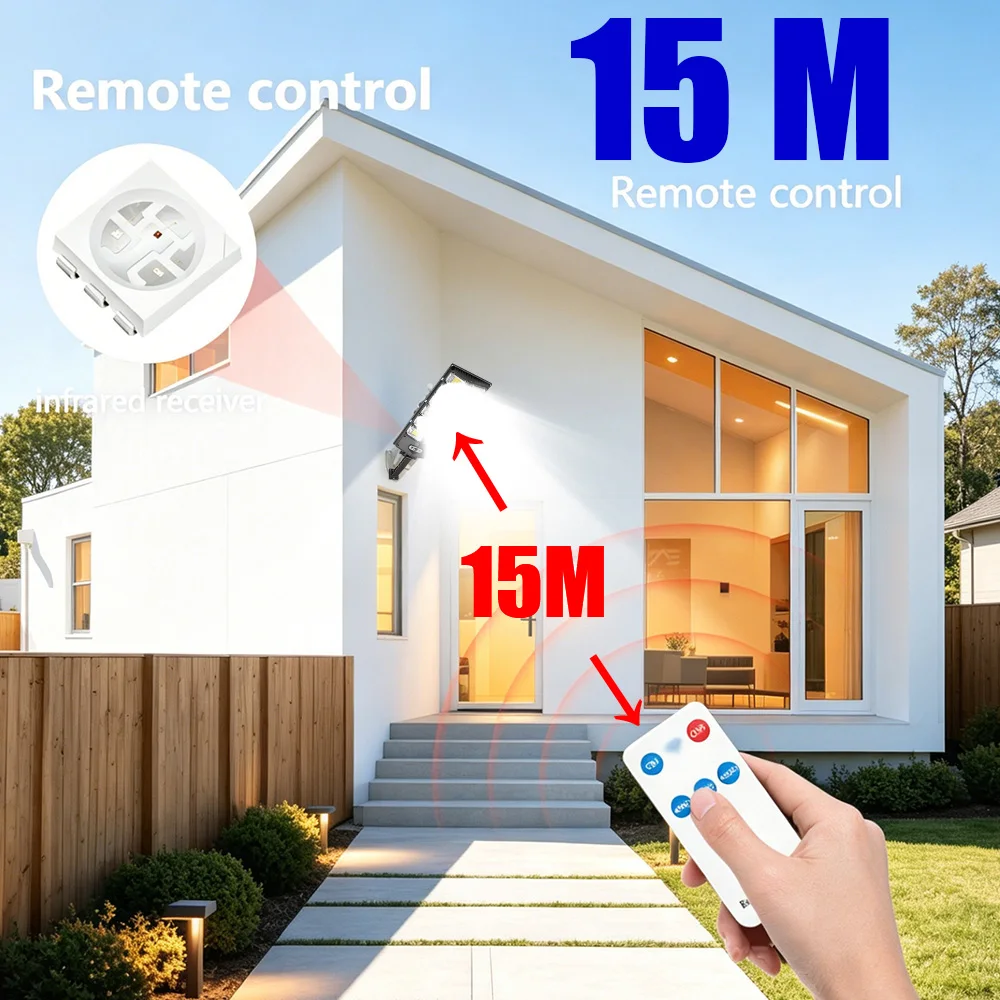 Solar-Powered LED Motion Sensor Outdoor Light, IP68 Waterproof Wall and Street Lamp