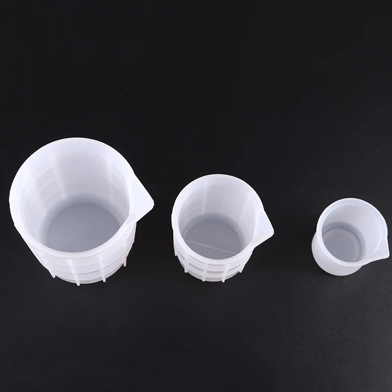 Copo Medidor de Silicone com Escala, Copos Misturadores Reutilizรกveis, Clear, Graduado Epรณxi, Ferramenta Artesanal DIY com Escala, 100ml-750ml