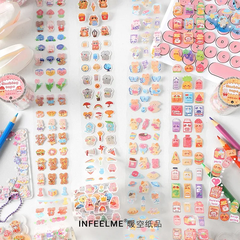 Animals Daily Scrapbooking Stickers Cute Sticker Rolls Self ...