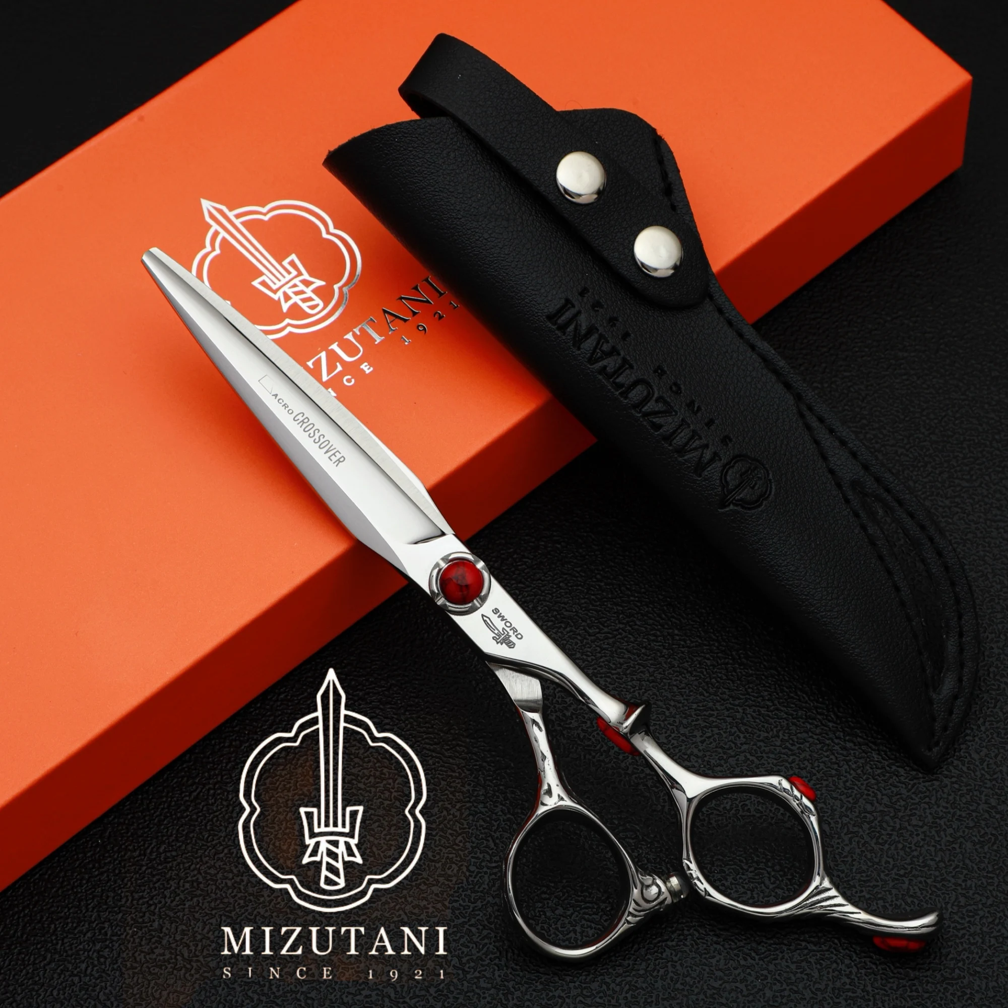

MIZUTANI barber sissors Serrated blade sissors +63.6.0 inch 440c steel Professional hair cutting tools