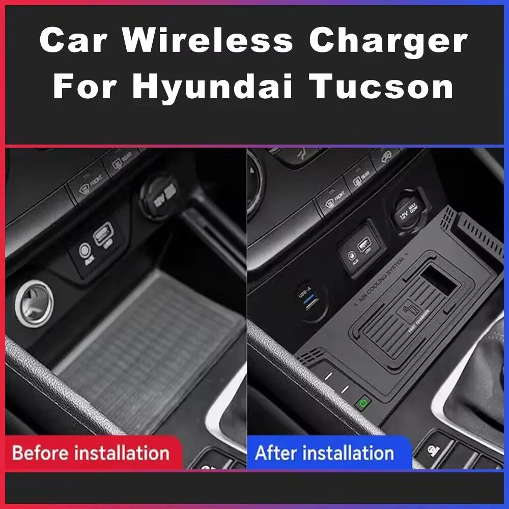 Almohadilla de carga inalámbrica rápida para Hyundai Tucson 2015