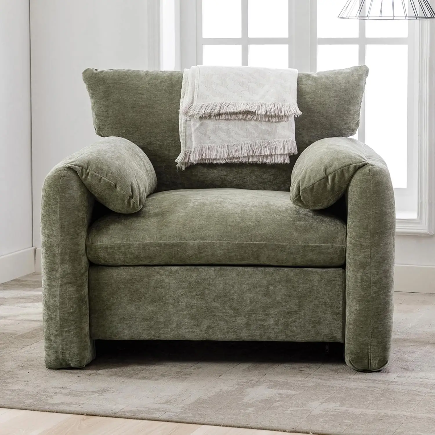

Miscoos Chenille Oversized Armchair-Modern Accent Chair & Single Sofa Lounge, 38.6'' Wide, Comfortable Seating for Living Room