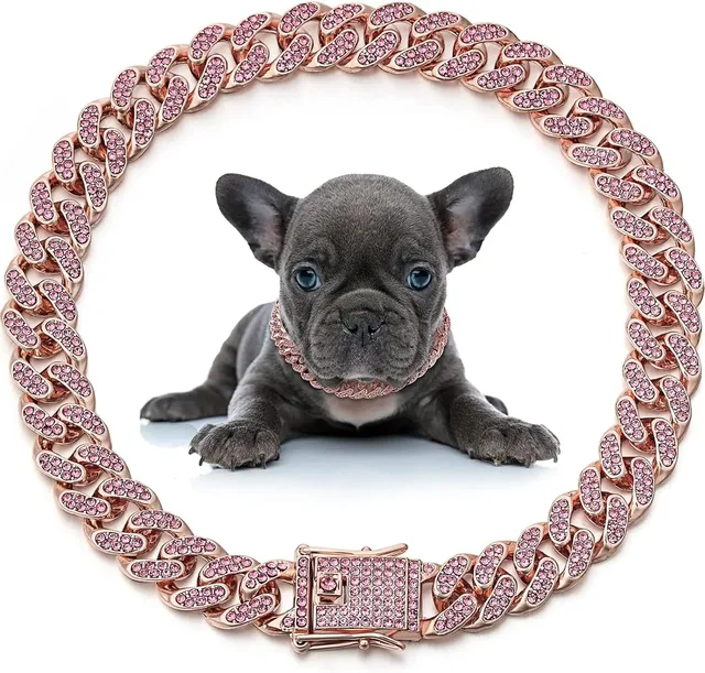 Diamond Cuban Chain Collar for French Bulldogs - Luxury 1