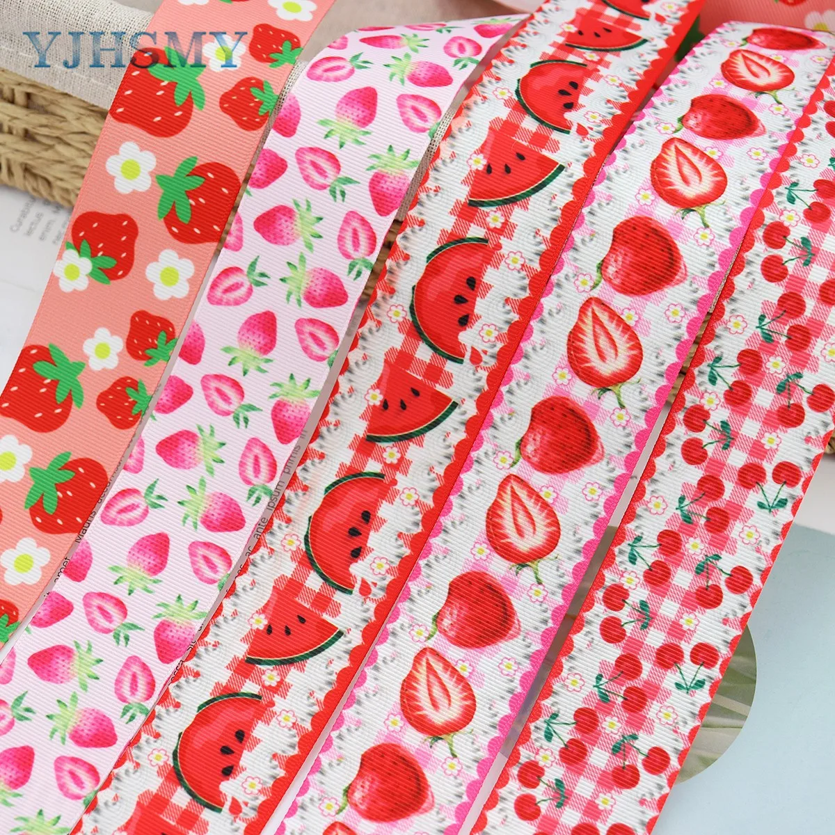 1.5 Strawberry Ribbon (10 Yards)