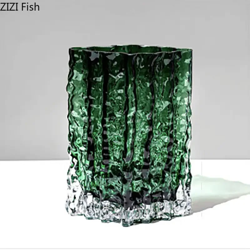 Glacial Wrinkle Hydroponics Glass Vase Flower Pots Desk Decoration Flower Arrangement Simplicity Floral Vases Modern Home Decor 2