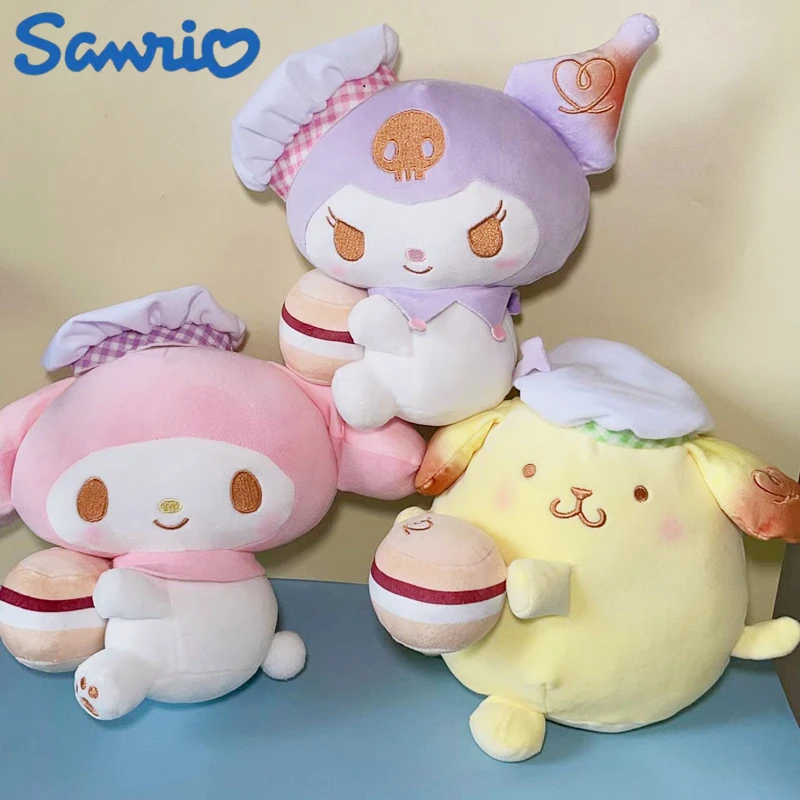 

Новинка Sanrio Cinnamoroll моя мелодия понравико пуриновый хлеб десерт шеф-повар плюшевый милый мягкий куроми игрушки мягкие кавайные игрушки детские подарки