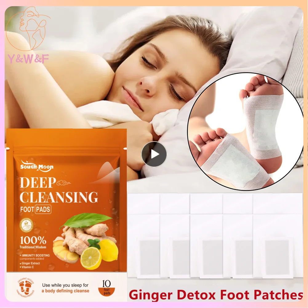 

50pcs Detox Foot Patches Ginger Cleansing Foot Pads Natural Remove Dampness Toxins Relieve Stress Improve Sleep Body Foot Care