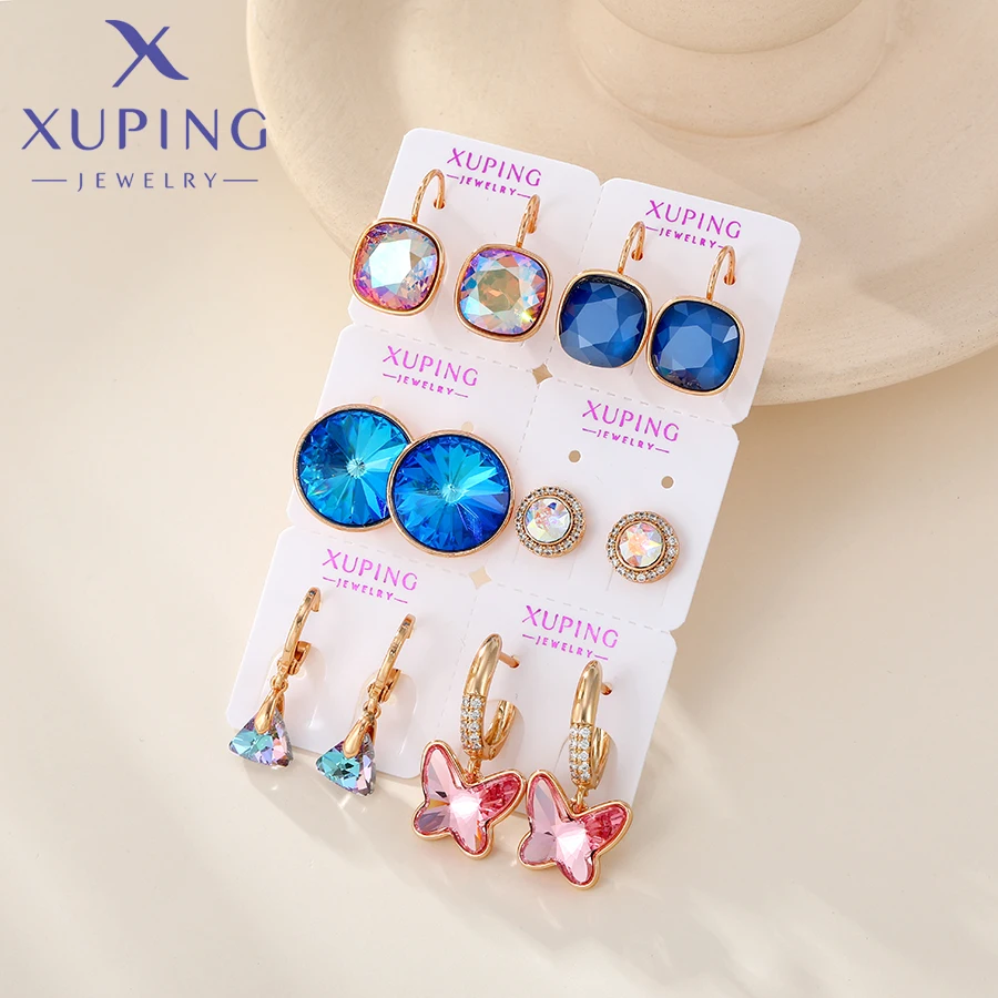 Xuping Schmuck Neuheiten: Modische Charm-Ohrringe in Verschiedenen Modellen, Goldfarben Beschichtet, für Damen, Party-Geschenk – Detail 15