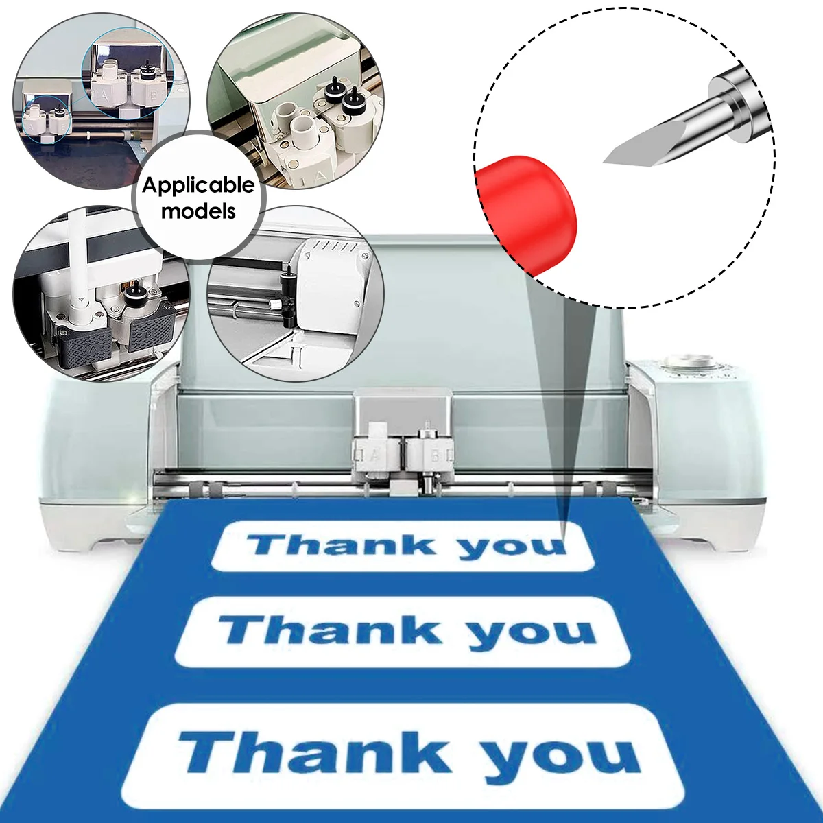 50 Pcs Deep Cut Blades 30 45 60 Degree Lettering Blade Carbide Blade Cutter Compatible with Roland Plotter Replacement