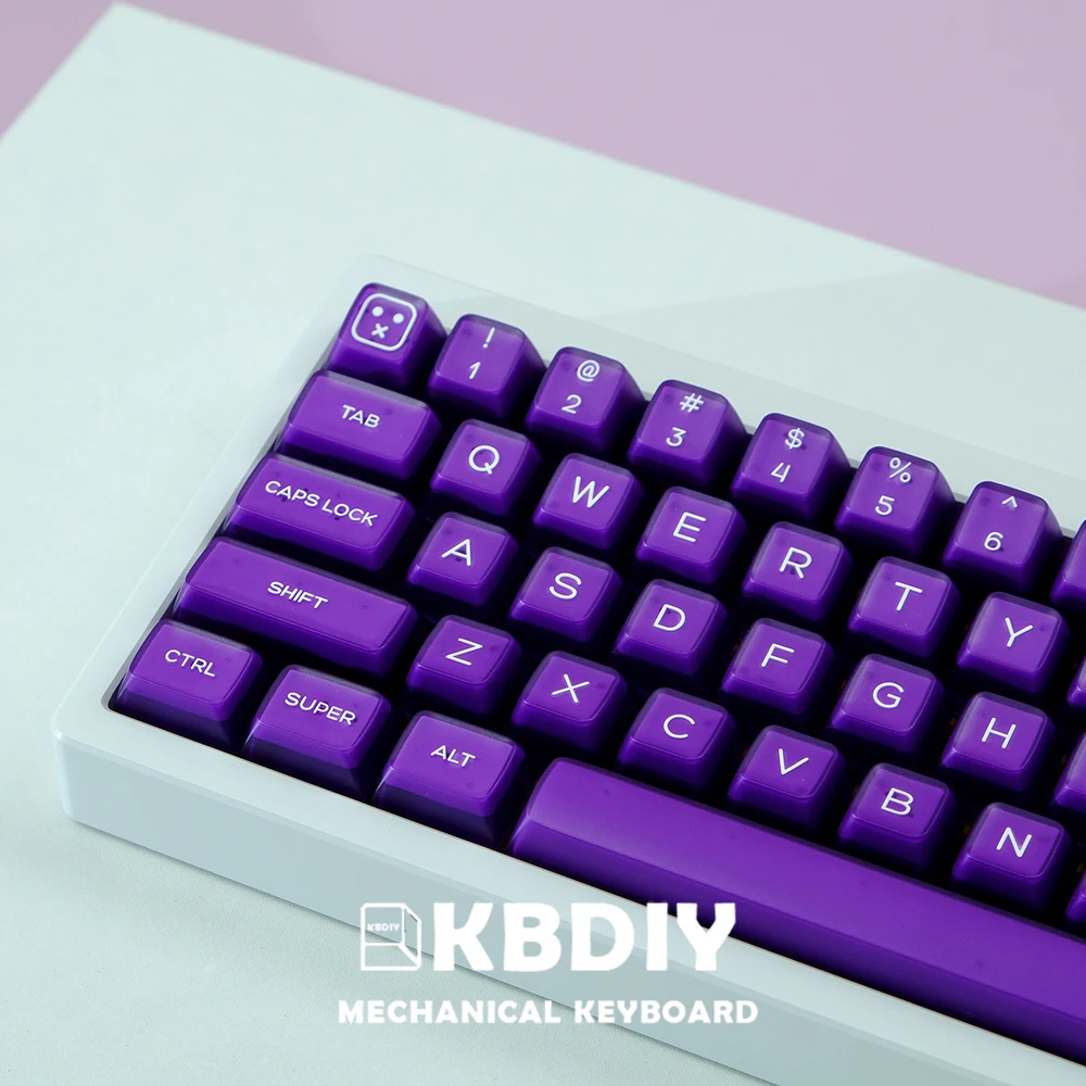 KBDiy PYGA Keycap Purple Black Translucent Keycaps ABS Double Shot SA Profile Mechanical Keyboard DIY Fit Alice layout GMK67