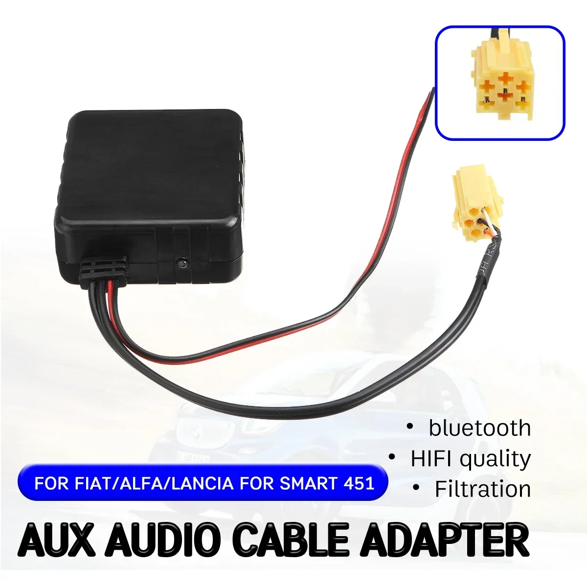 

bluetooth Aux Receiver Cable Adapter Hifi Quality for 6 Pin Audio CD Head Unit for Alfa Romeo 159 for Fiat Grande Punto