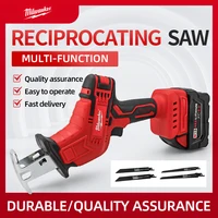 Milwaukee Cordless Electric Reciprocating Saw Household Small Handheld Logging Horse Knife Saw Outdoor Cutting Electric Saw 1