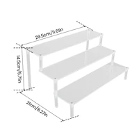 3 Tier Acrylic Display Stand Clear Display Riser Rack for Cupcake Perfume Doll Décor and Organizer Amiibo Funko POP Figures 2