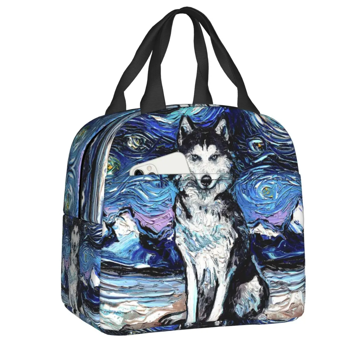 

Siberian Husky Dog Lunch Box Leakproof Warm Cooler Thermal Food Insulated Lunch Bag for Women School Portable Tote Container