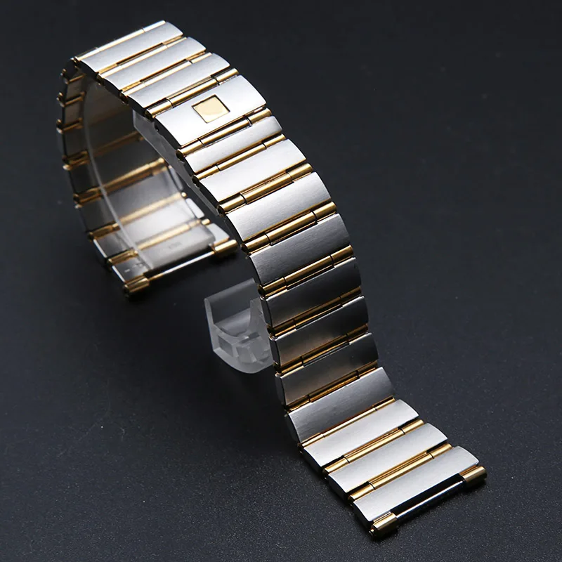 

Ремешок из нержавеющей стали для часов Omega CONSTELLATION, Серебристый браслет для наручных часов с складной застежкой и логотипом, 22*14 17*11 мм